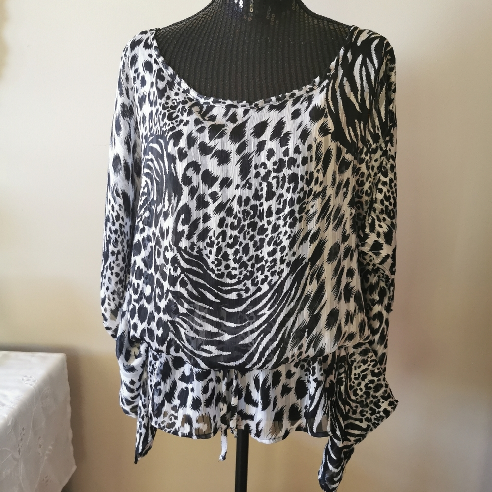 Lori Michaels Collection Multi Print Blouse S/M